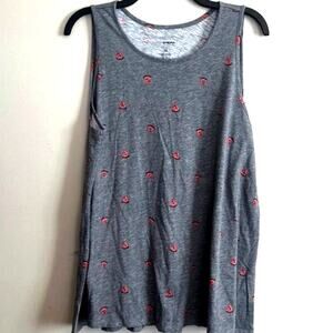 Sonoma Gray Watermelon Print Tank Top Sleeveless Casual Summer Size XL